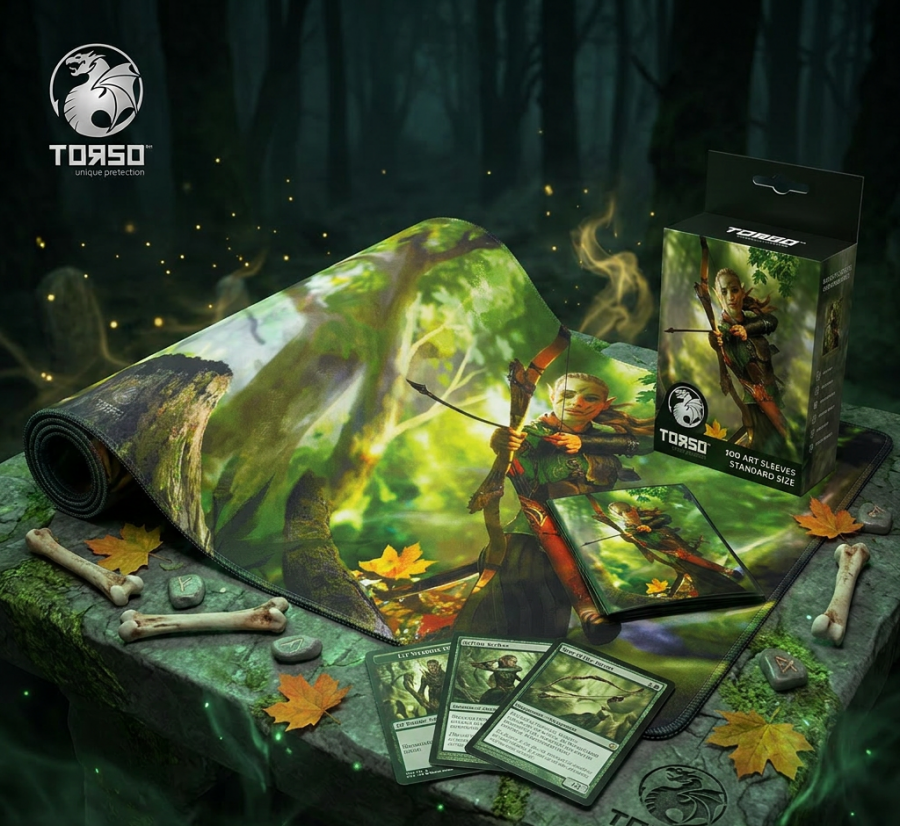 Art Sleeves & Playmat - Elven Warrior of the Living Forest