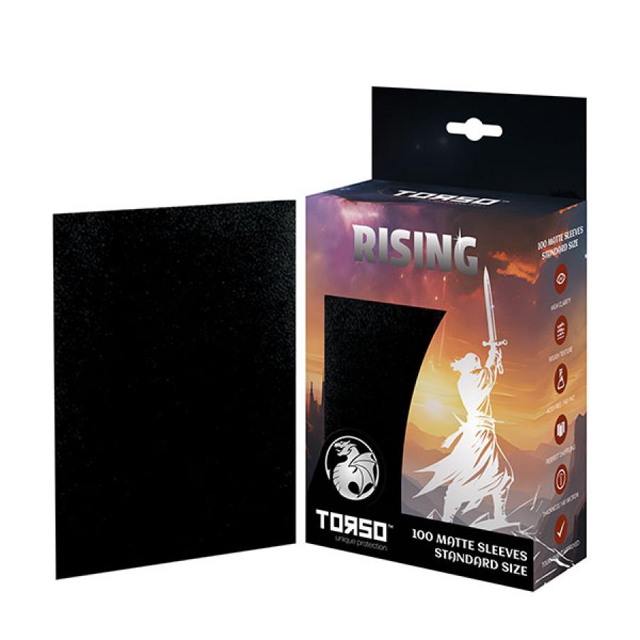 RISING 100 Matte Sleeves Standard Size - Schwarz
