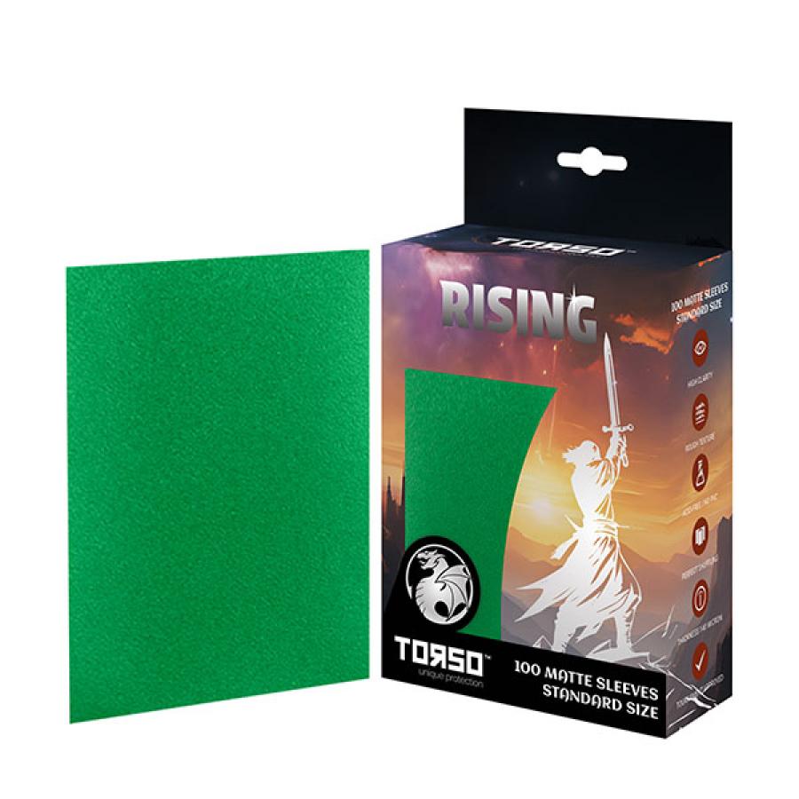 RISING 100 Matte Sleeves Standard Size - Grün